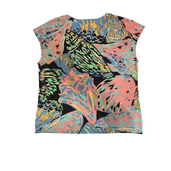 CeCe Women's V-Neck Tee Multicolor Geometric Size M - Picture 2 of 6